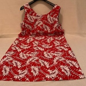 Julian Taylor Red Printed Dress with pockets. Size 14